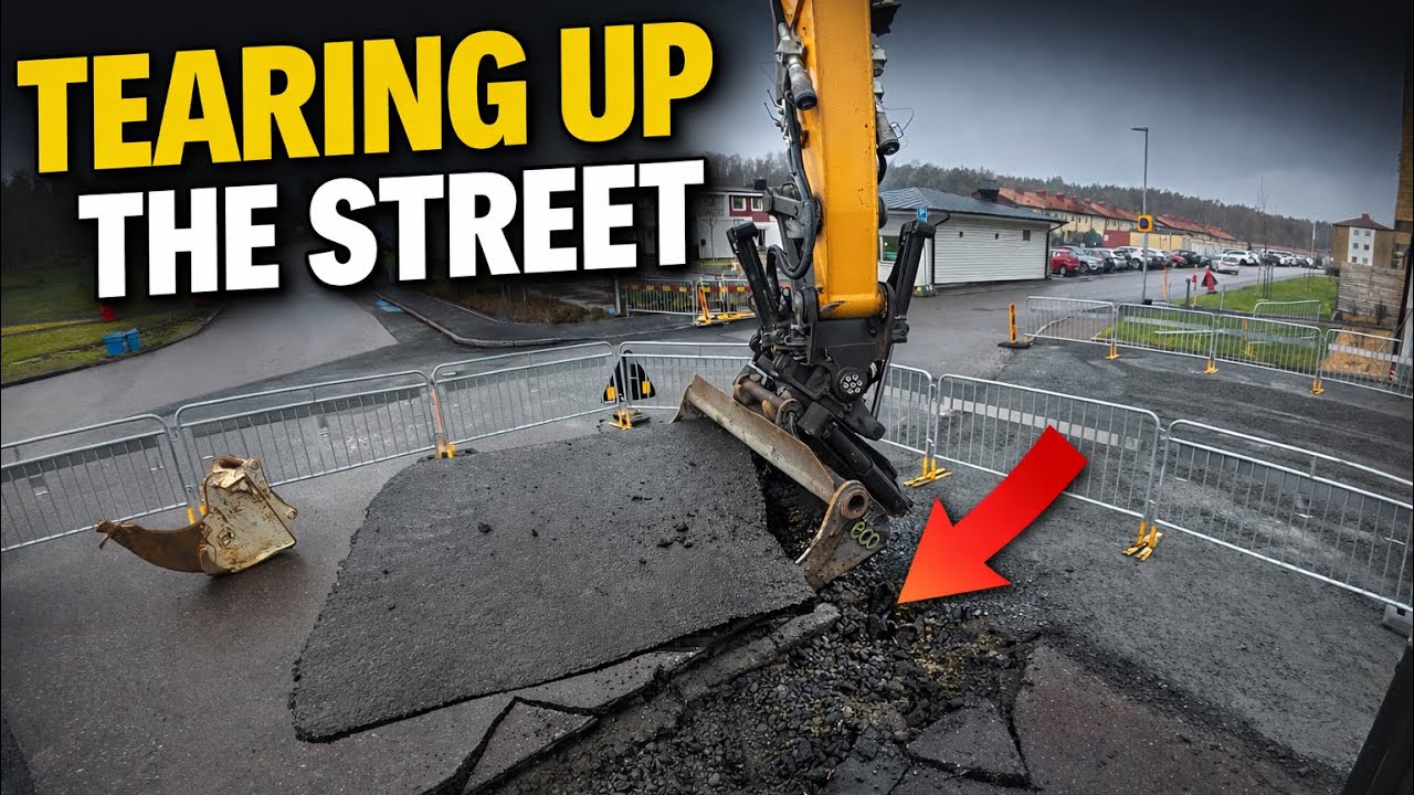 Excavator Tear-Out Asphalt for Street Rebuild | Full Process Liebherr 913 Engcon Tiltrotator MOBA 