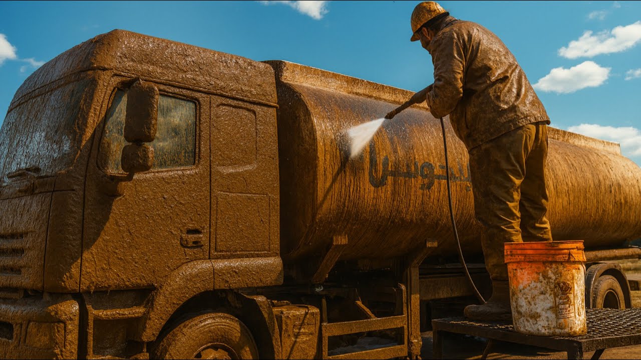 Dirty Fuel Tanker Deep Clean! Extreme Mud & Oil Wash 😳🚿
