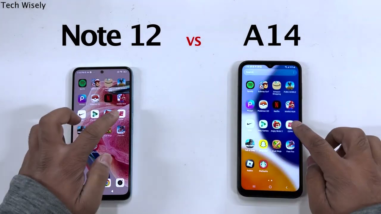 Xiaomi Redmi Note 12 vs SAMSUNG A14 - Speed Test
