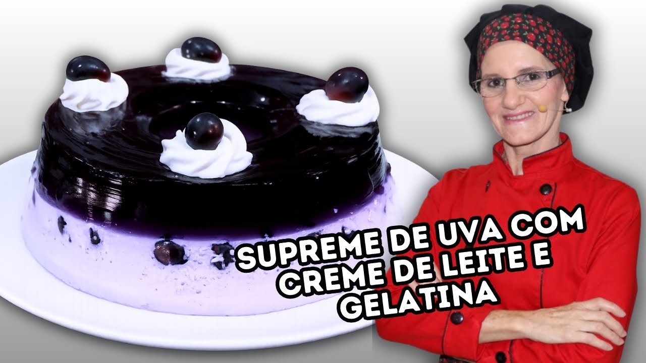 RECEITA MENOS DE 3 MINUTOS! 🍇 SUPREME DE UVA COM CREME DE LEITE E GELATINA
