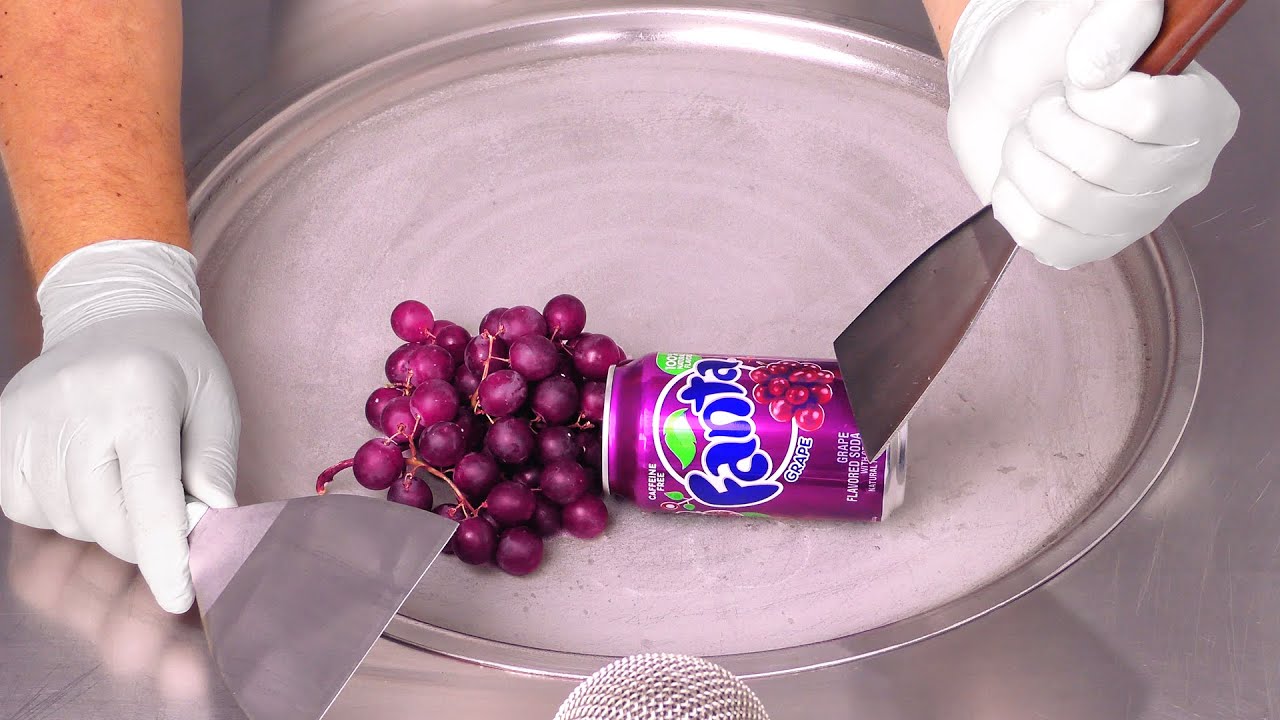 ASMR | FANTA GRAPE - how to make sparkling Lemonade to sweet fried Ice Cream Rolls (no talking)