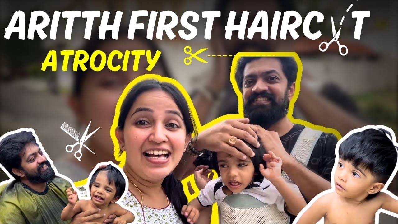 Первая стрижка для Аритта 🤣 Большая задача для родителей 🙄😭#vivekjadoo #deepikavivek