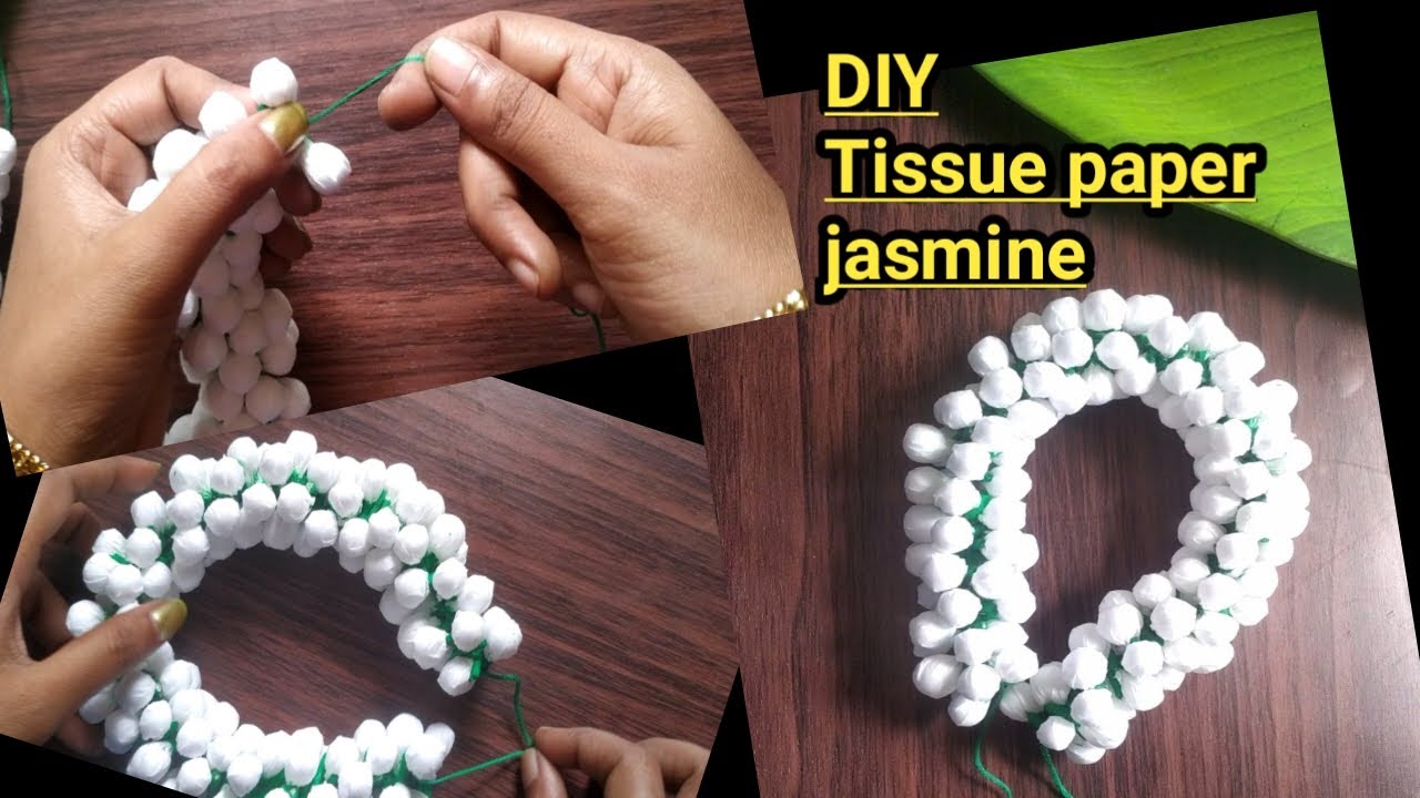 Artificial Jasmine flower || tissue paper jasmine || in tamil || @Vishvascraft