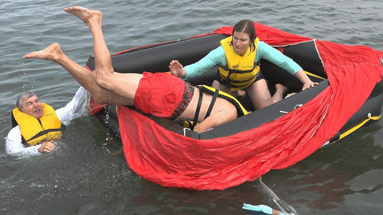 How to Deploy a Survival Life Raft - Actual Water Footage