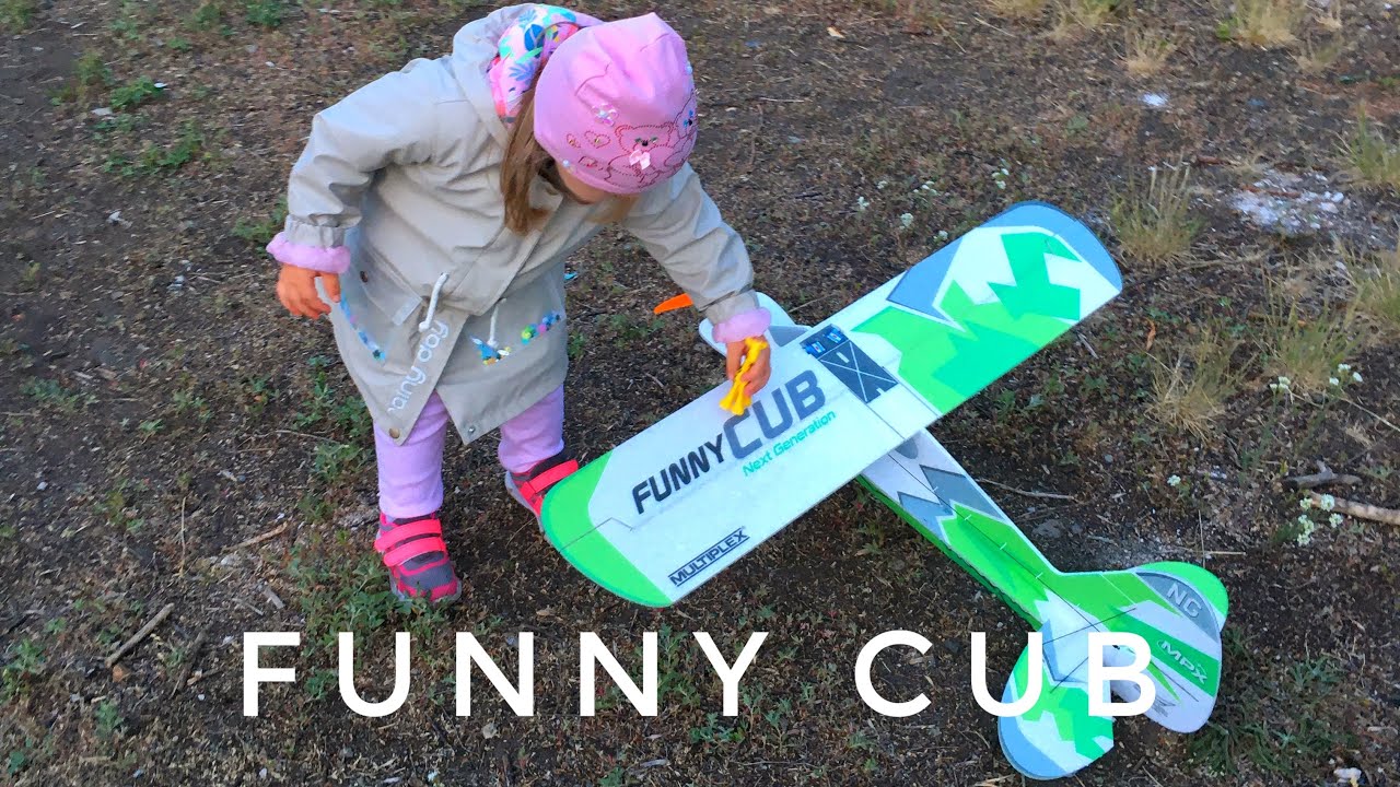Multiplex Funny Cub. Когда вышел полетать во двор на самолете с семьей