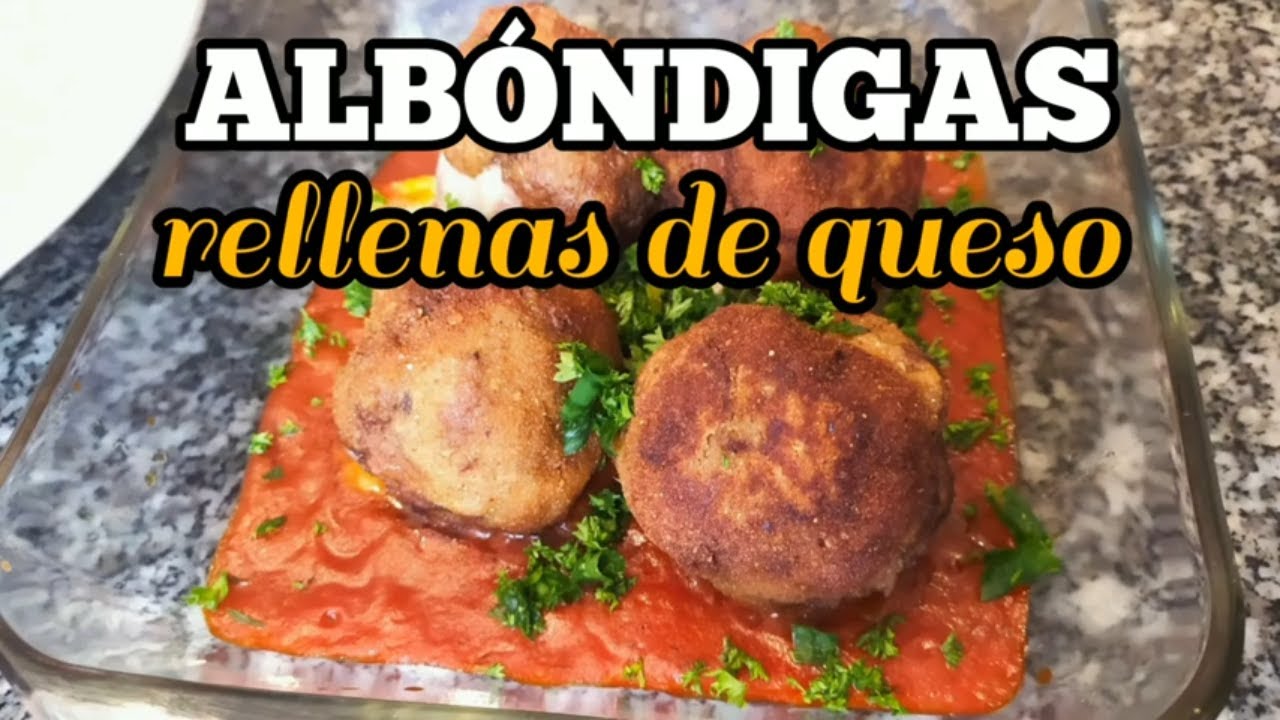 C&oacute;mo hacer Alb&oacute;ndigas rellenas de queso 😋🧀