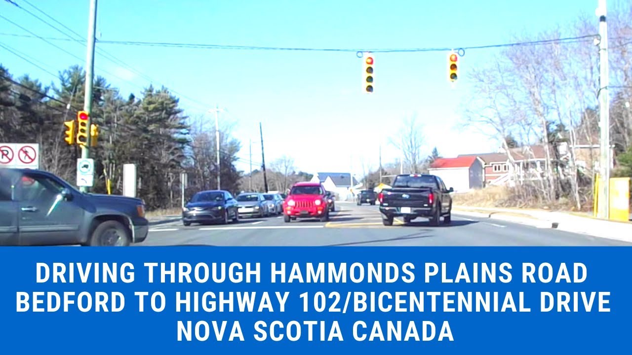 Driving through Hammonds Plains Road Bedford to Highway 102/Bicentennial Drive Nova Scotia