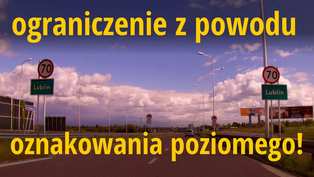 Dobitny przykład bezsensownego ograniczenia prędkości. 70km/h z powodu oznakowania POZIOMEGO.