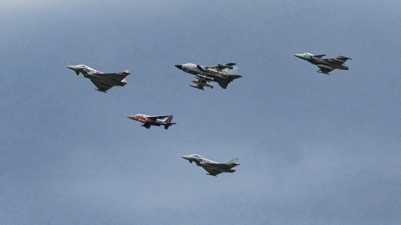 AIRPOWER 2022|| Tiger Formation - Eurofighter; Panavia Tornado; SAAB Gripen; Alpha Jet  [4k]