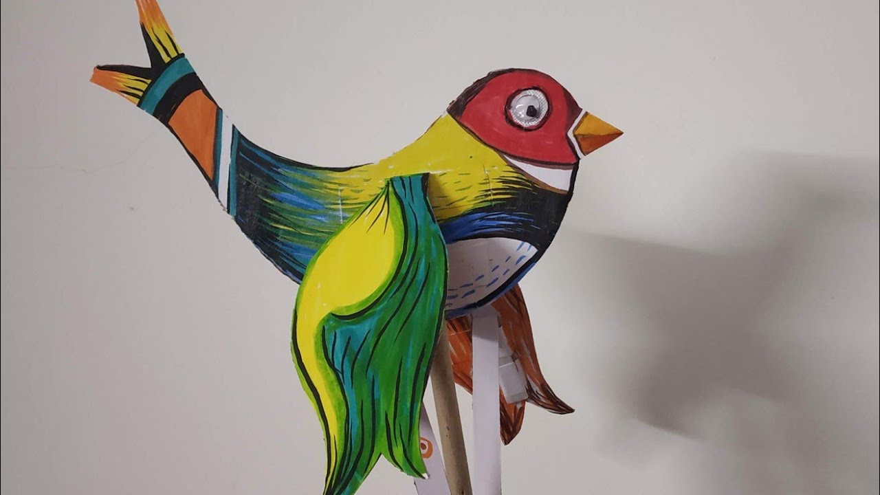 How to make Flying Bird | How to make flying Puppet Bird by soft board 
