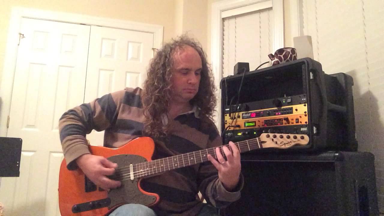 Out of the box Squier Bullet Telecaster. Orange Sparkle