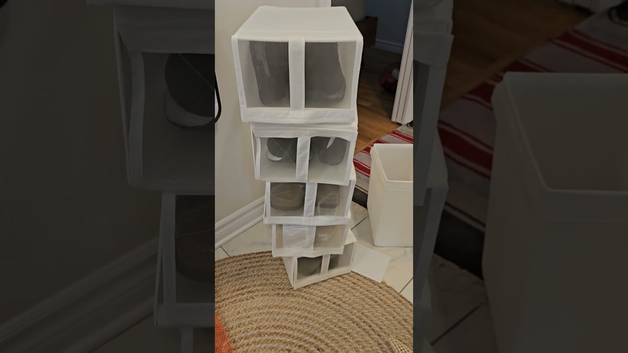 foyer shoe rack organizing | IKEA shoe box  