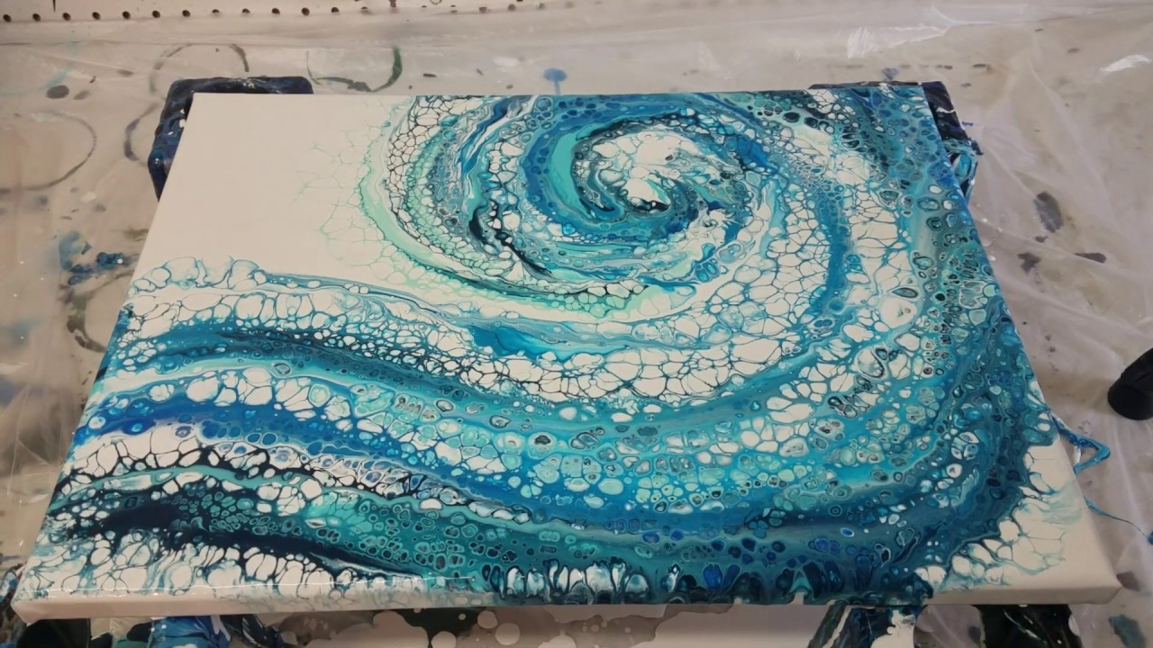 Acrylic pouring / pour painting / OCEAN wave! / Fluid art / acrylic painting / swipe / flow art