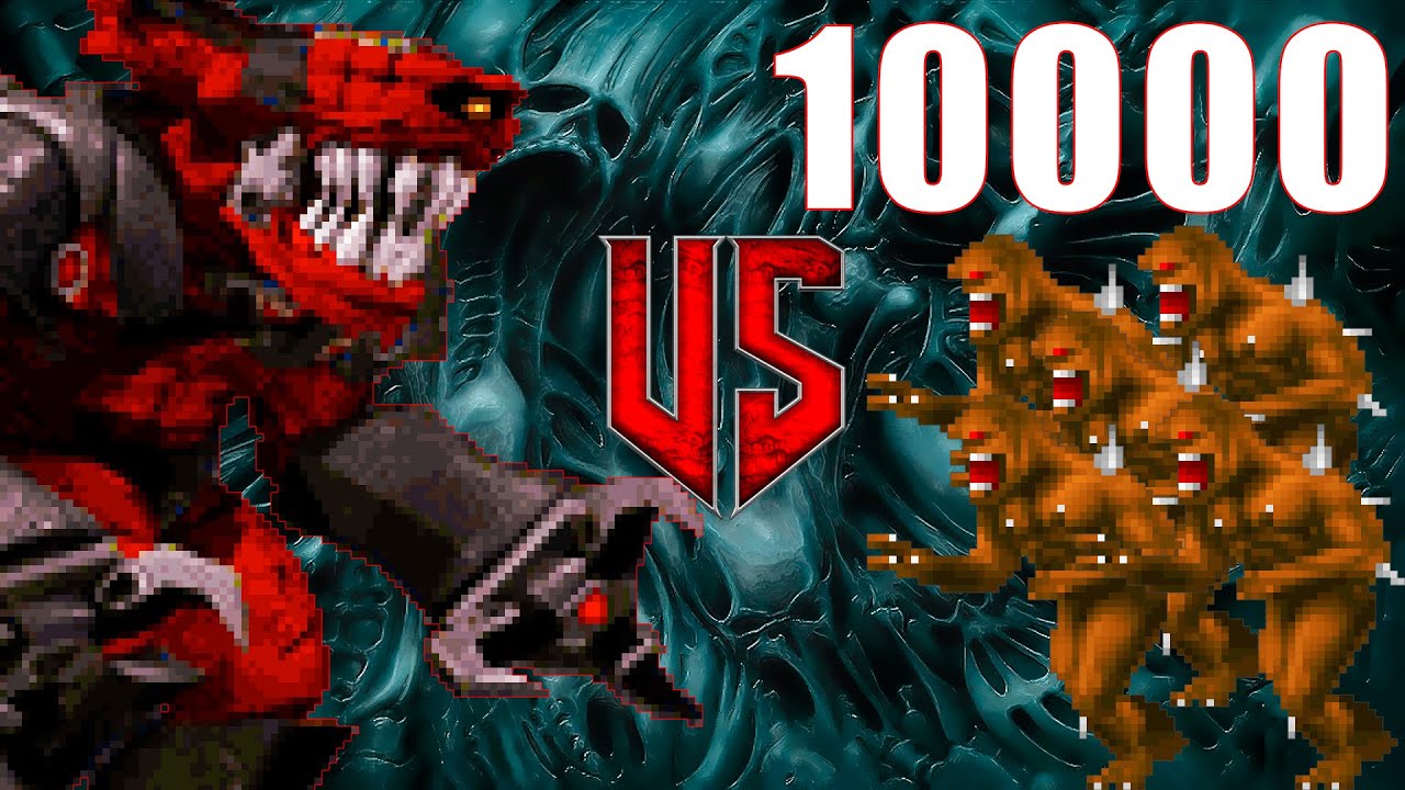 Cycloid Incinerator vs 10000 imps - DOOM vs DUKE NUKEM 3D : Monster Infighting - RETRO BOSS BATTLES