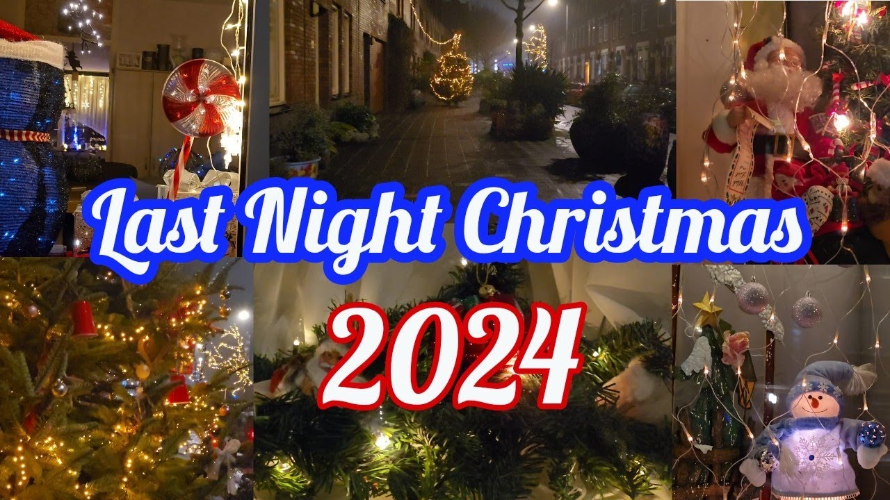 Last Christmas Night Street Walk 2024 | So Beautiful Christmas Home Windows Decorate