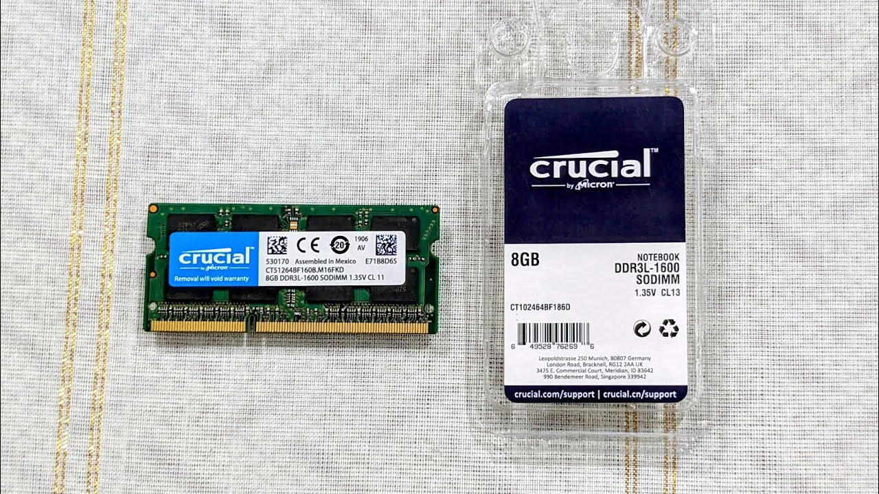 Crucial DDR3 8 GB (Dual Channel) Laptop RAM (CT102464BF160B)#indiaunboxed