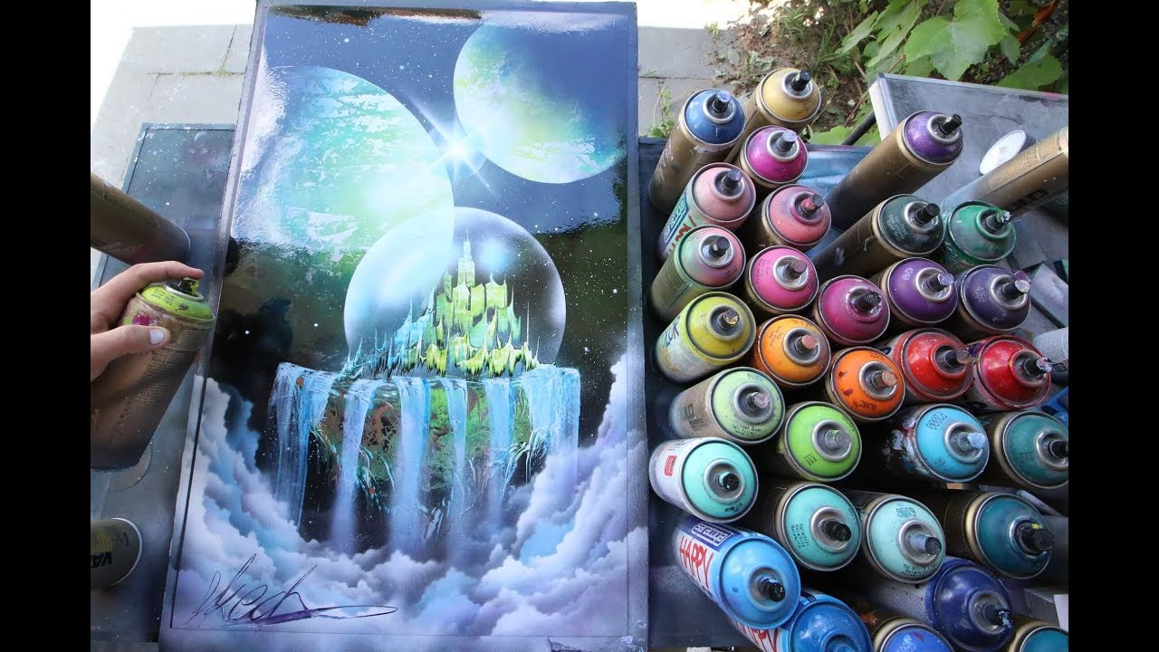 Emerald city in crystal ball - SPRAY PAINT ART by Skech