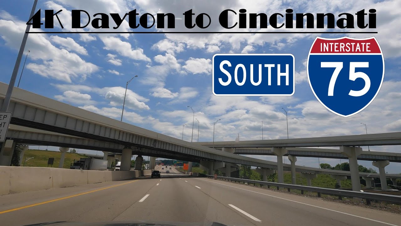 4K I-75 South.  Interstate 75 South. Dayton to Cincinnati