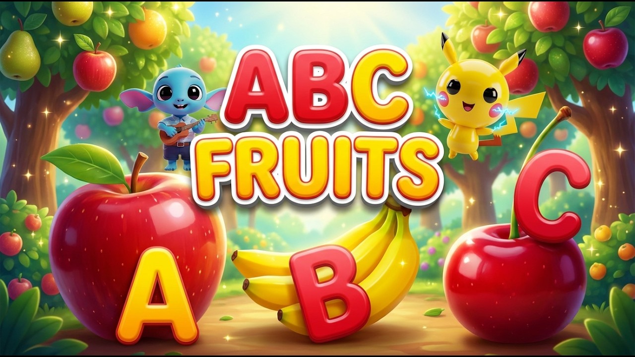 ABC Fruits | Learn A to Z Fruit Names for Kids | Dance with POCKEY & ALLEN | ABC Edu Spark