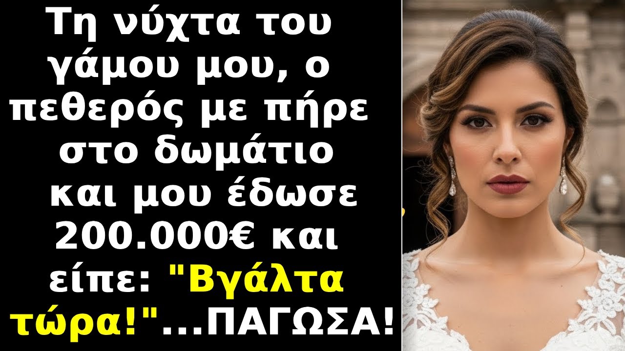 Τη νύχτα του γάμου μου,ο πεθερός με πήρε στο δωμάτιο και είπε ψυχρά: