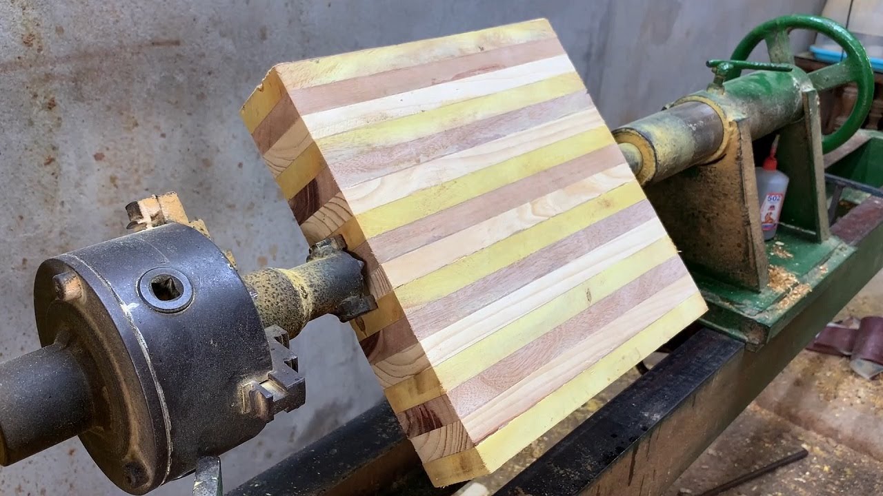 Woodturing - Turning A Beautiful Wooden Bowl From Wooden Slats