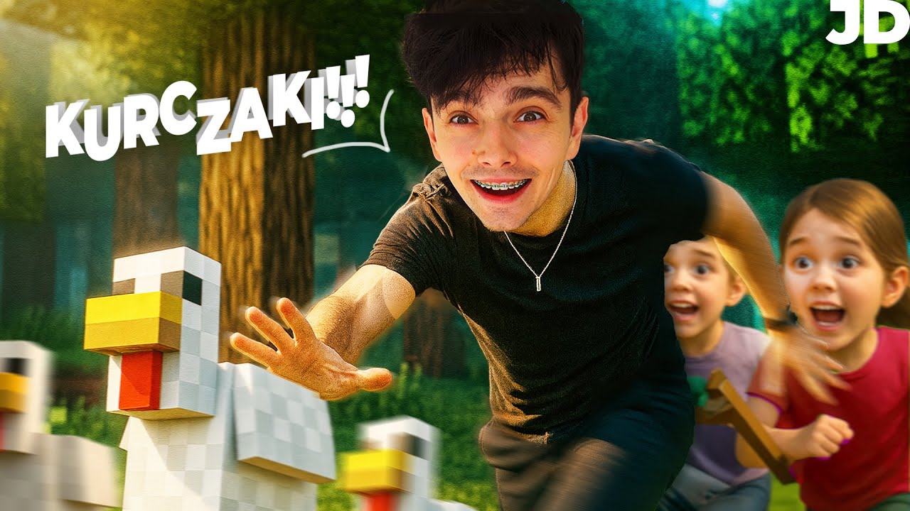 Budujemy ZAGRODĘ dla KURCZAK&Oacute;W! 🐔🐥 Minecraft z DZIEĆMI 🐥 | JDABROWSKY