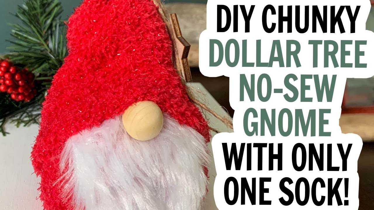 Dollar Tree Gnome / One Sock Gnome / Gnome with Boots / Gnome with Arms / Free Gnome Tutorial / DIY