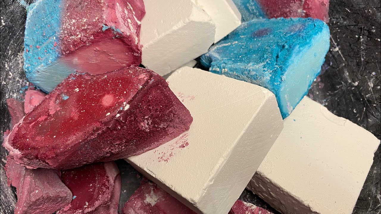 Plain & Dyed Blocks | Turquoise, Red, & White | @PunknprettyAsmr Soft Blocks