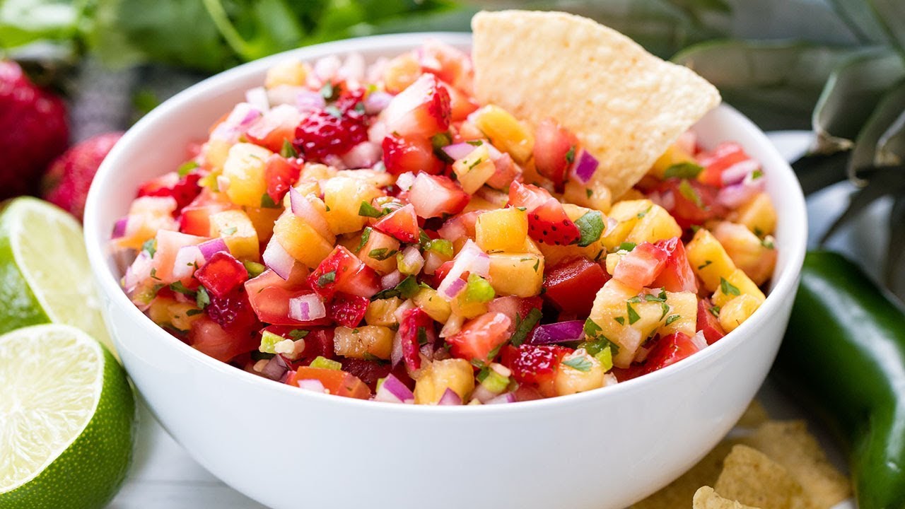 How to Make Strawberry Pineapple Salsa | The Stay At Home Chef