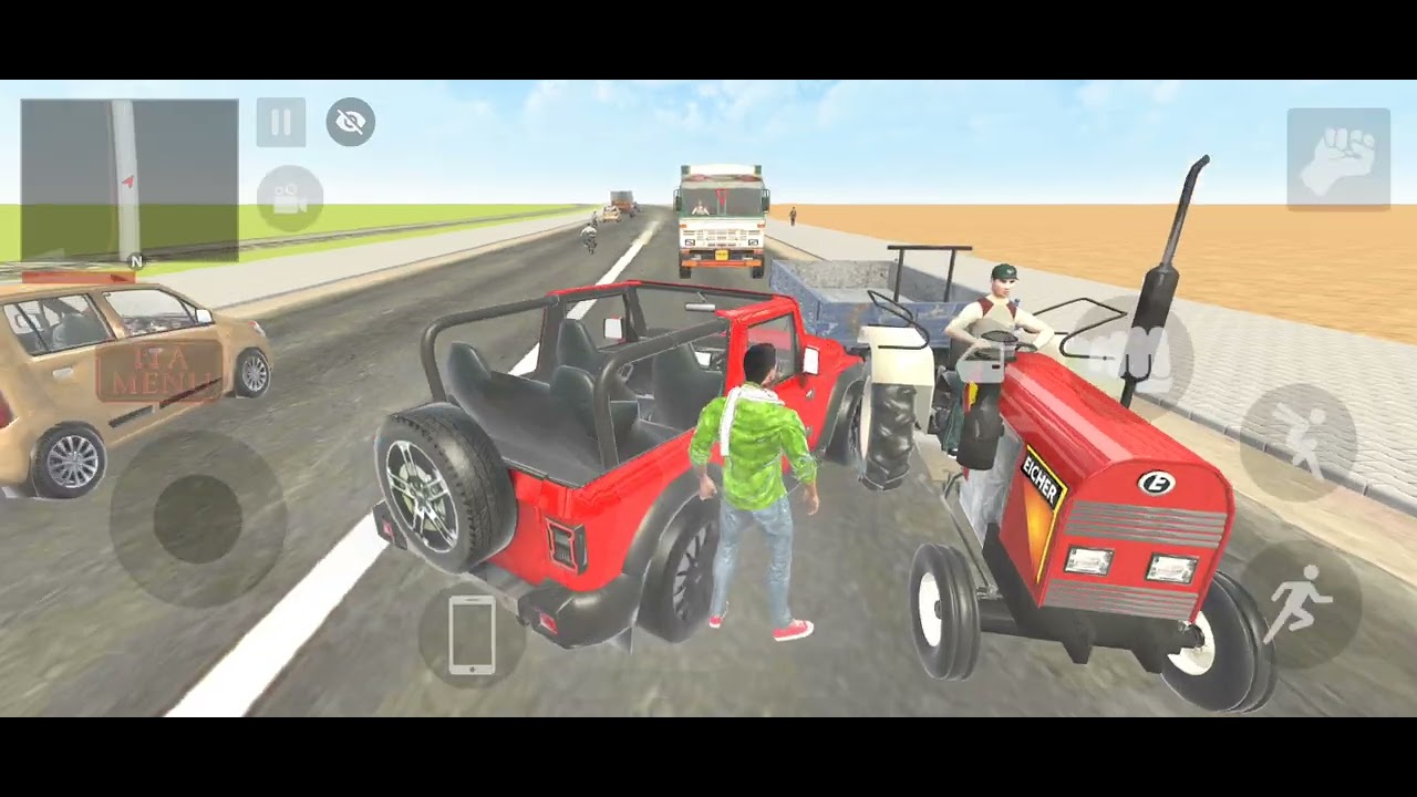 Thar car game Franklin ordered an Indian tractor game and  an Indian simulator game videos 😍