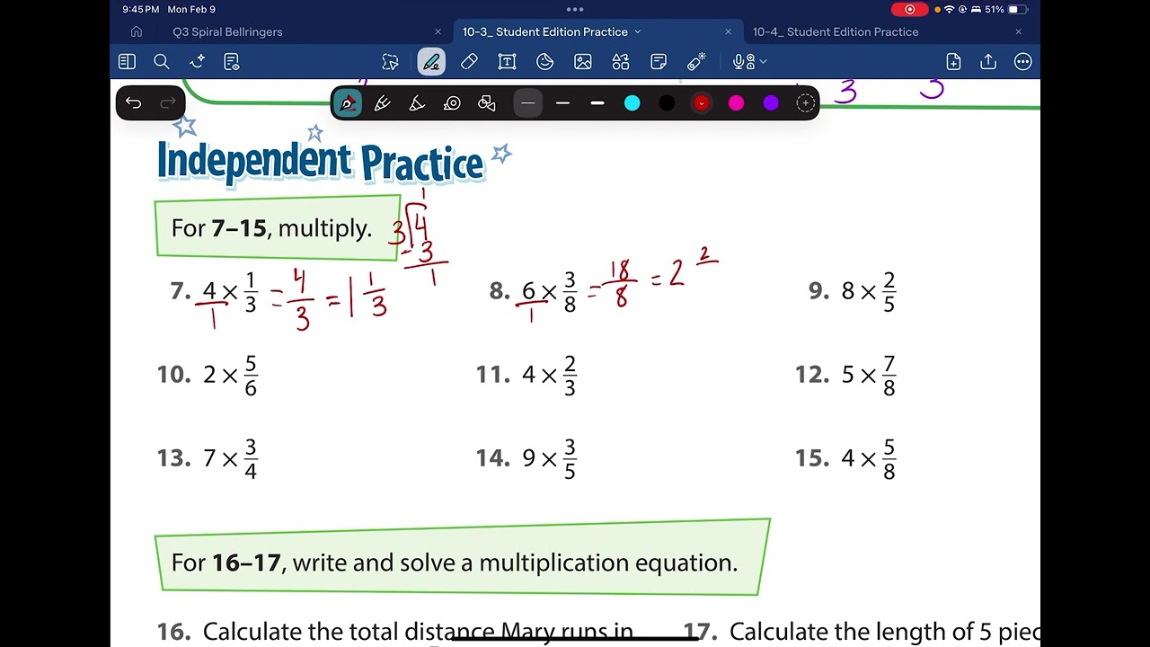 Multiply a Fraction by a Whole Number