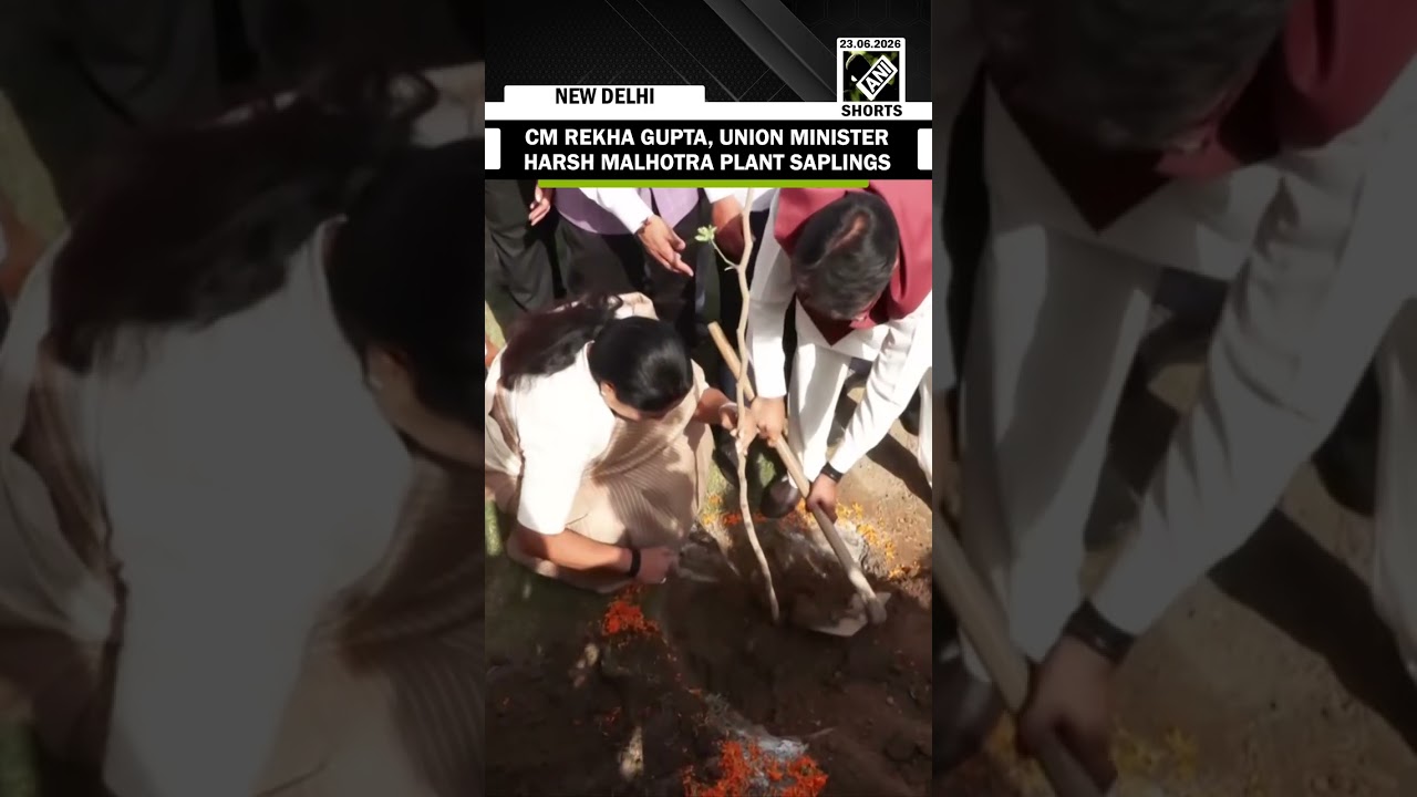 Delhi CM Rekha Gupta, Minister Harsh Malhotra plant saplings in remembrance of Shyama P Mukherjee