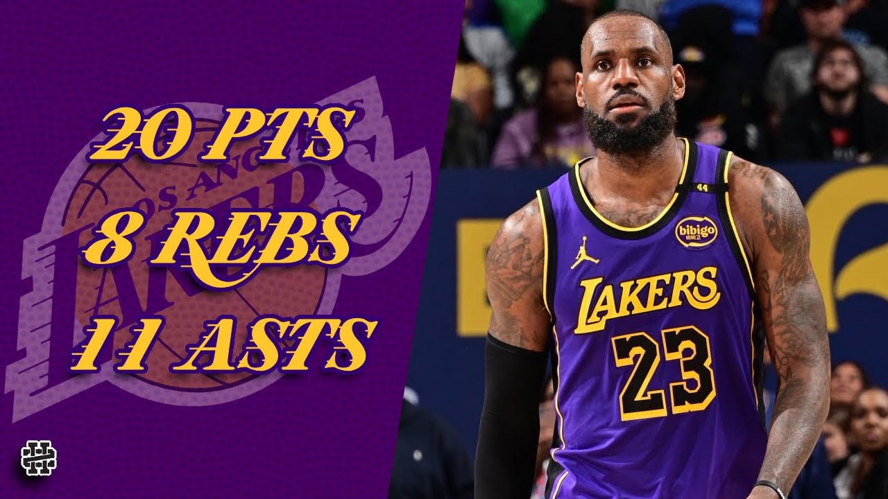 LeBron James 20 pts 8 rebs 11 asts vs Pistons 24/25 season