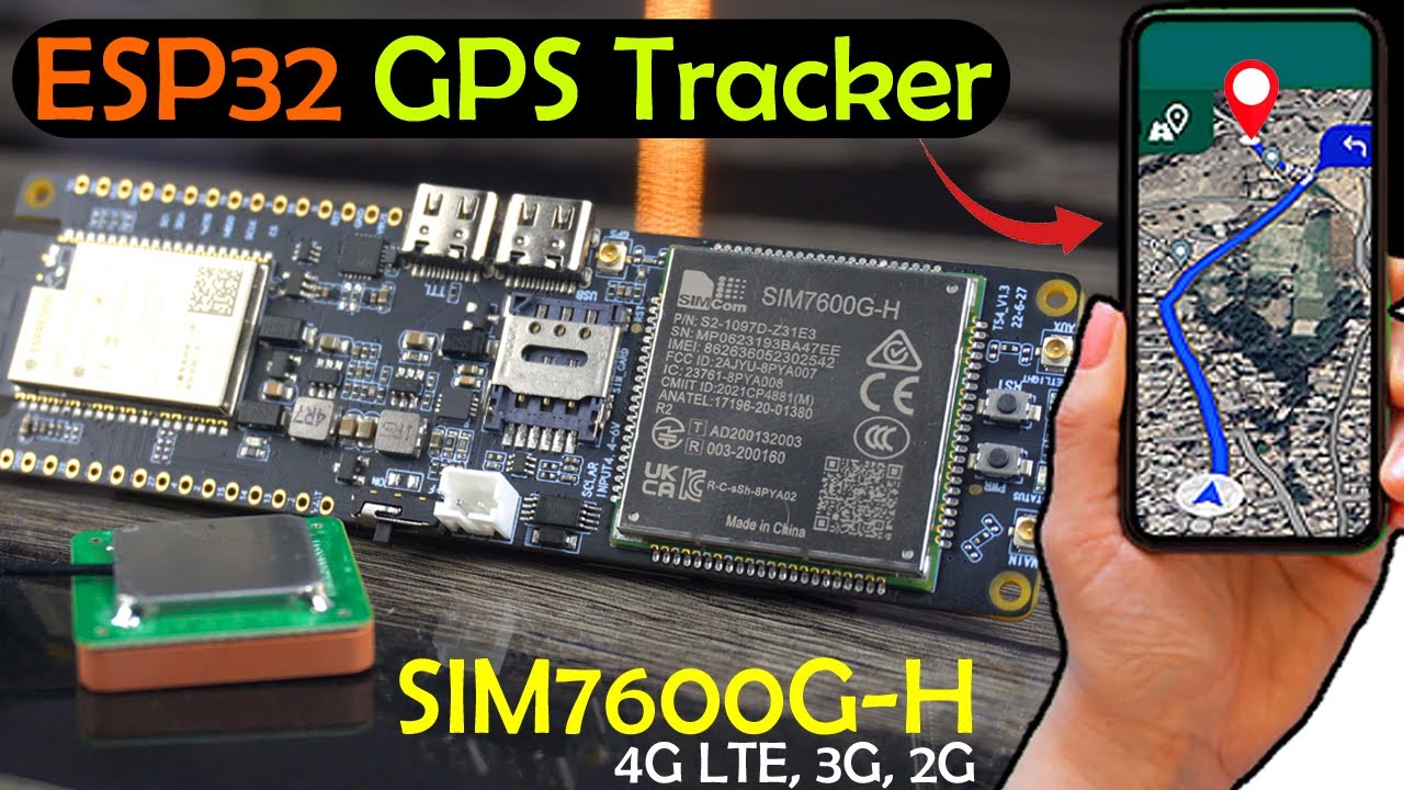 Система GPS-слежения с использованием ESP32 и SIM7600G-H 4G LTE с Google Maps через текстовые соо...