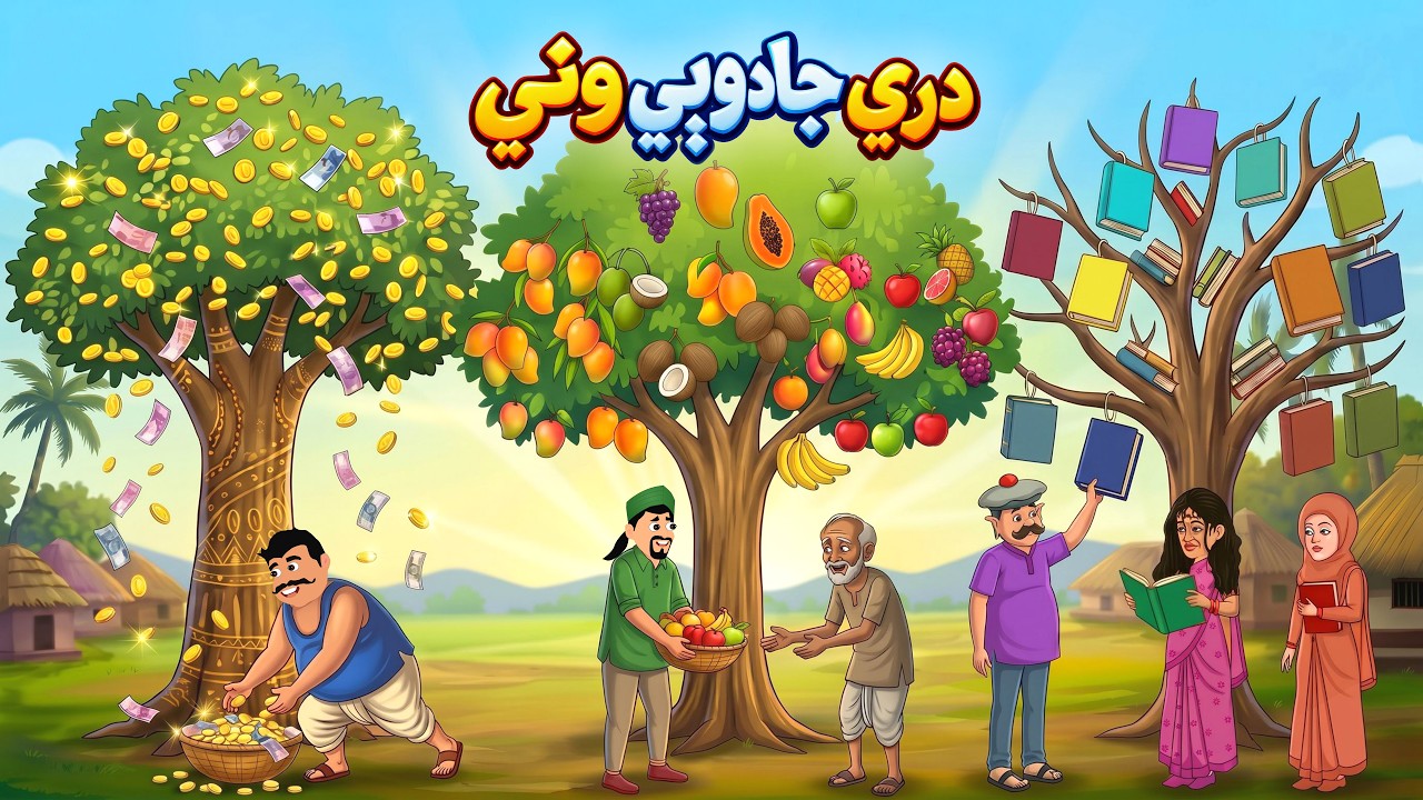 Three Magical Trees | Dre Jadawi Wane | Pashto Khan Cartoon