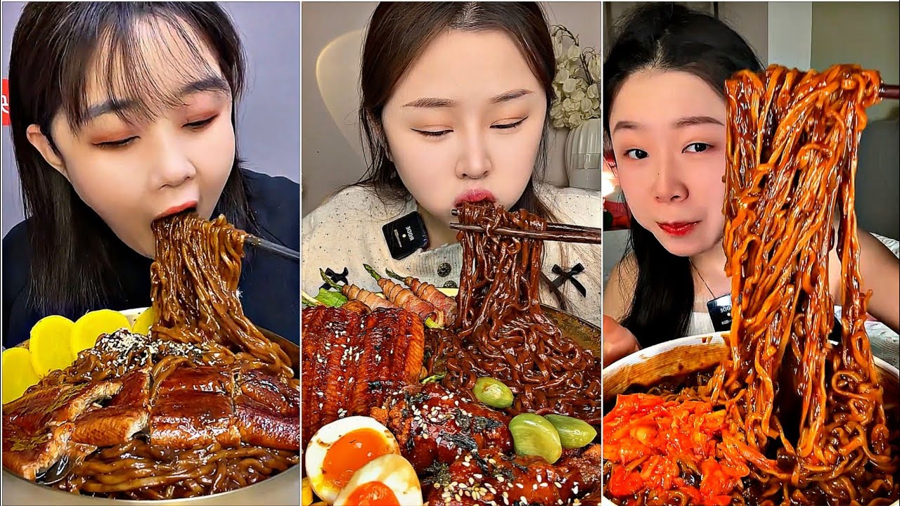 Eating Red Bean Noodles and Eggs[Mukbang Show] 먹방 Chinese Foods 매운국수와 계란을 먹고 吃辣面和鸡蛋