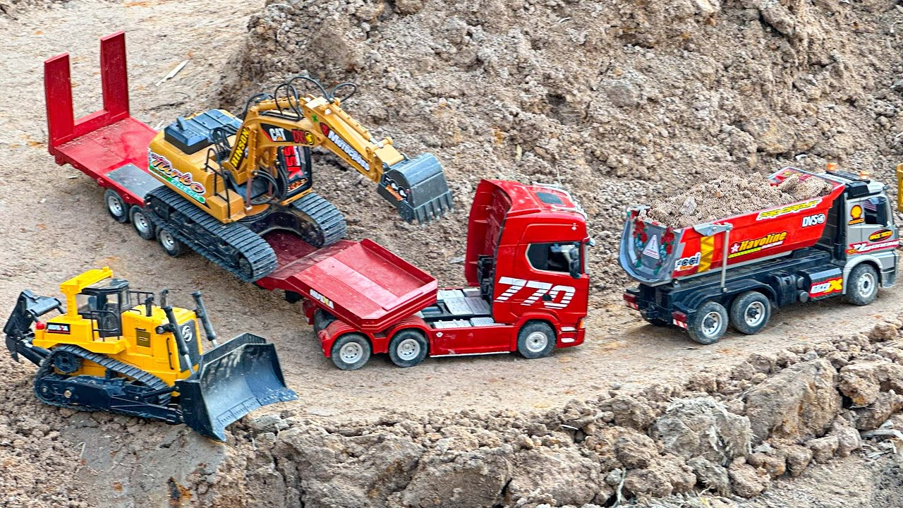 Action #01 Excavator Besar Huina 1550, Dump Truk RC Mercedes Benz Arocs, Huina 1501, Huina 1569