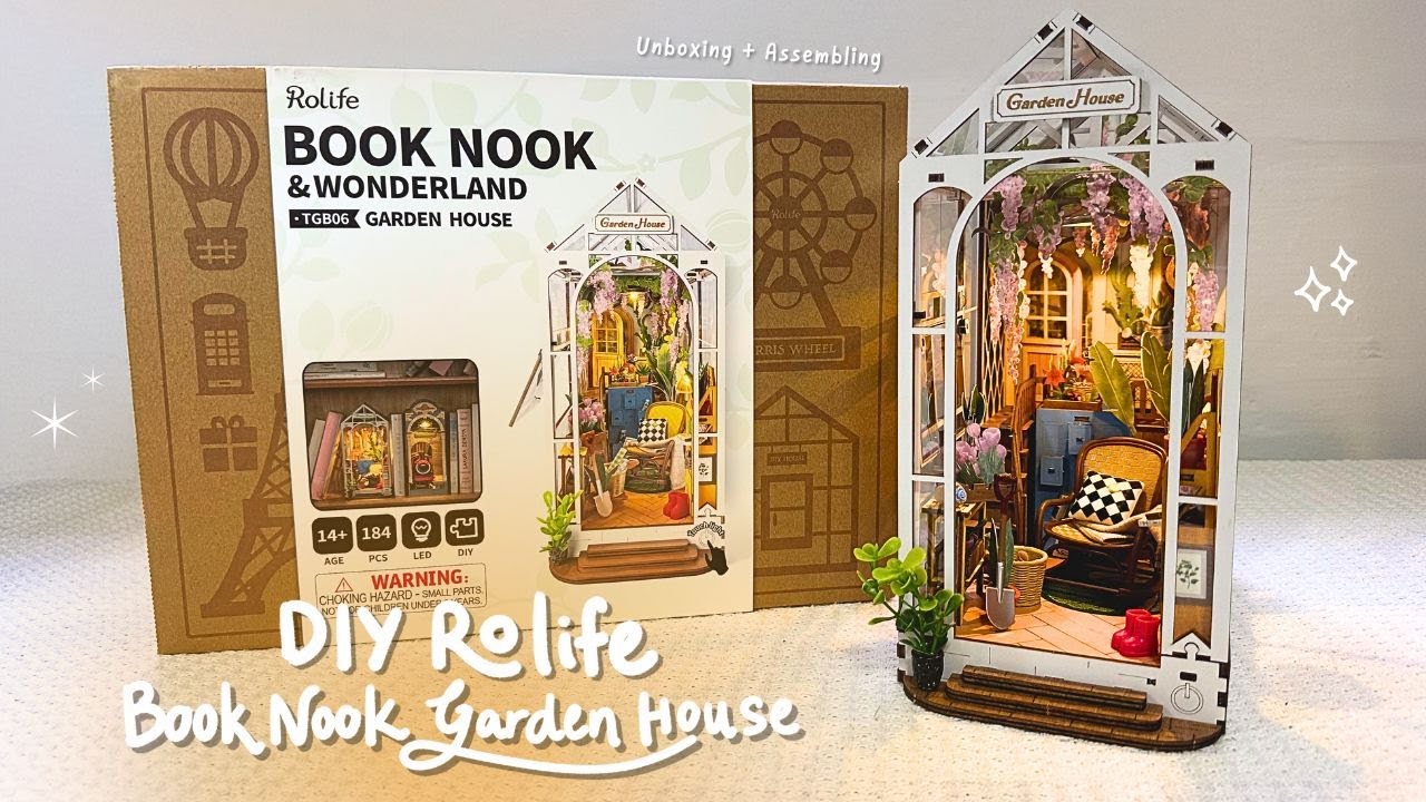 Assembling Rolife Book Nook Garden House - DIY with me/ Miniature Dollhouse/ ASMR ✨💕