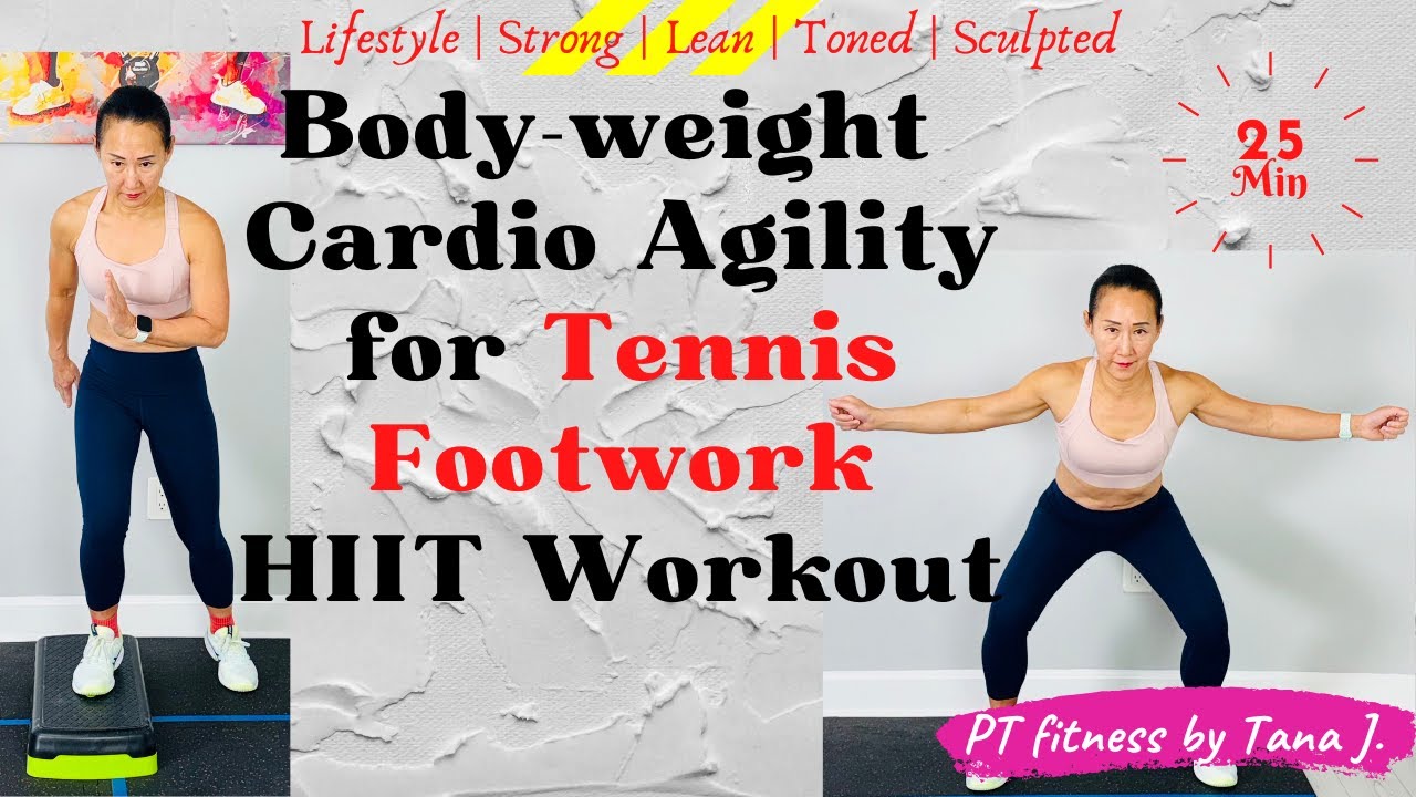 No Repeat Body Weight Cardio Agility for Tennis Footwork HIIT Workout at Home