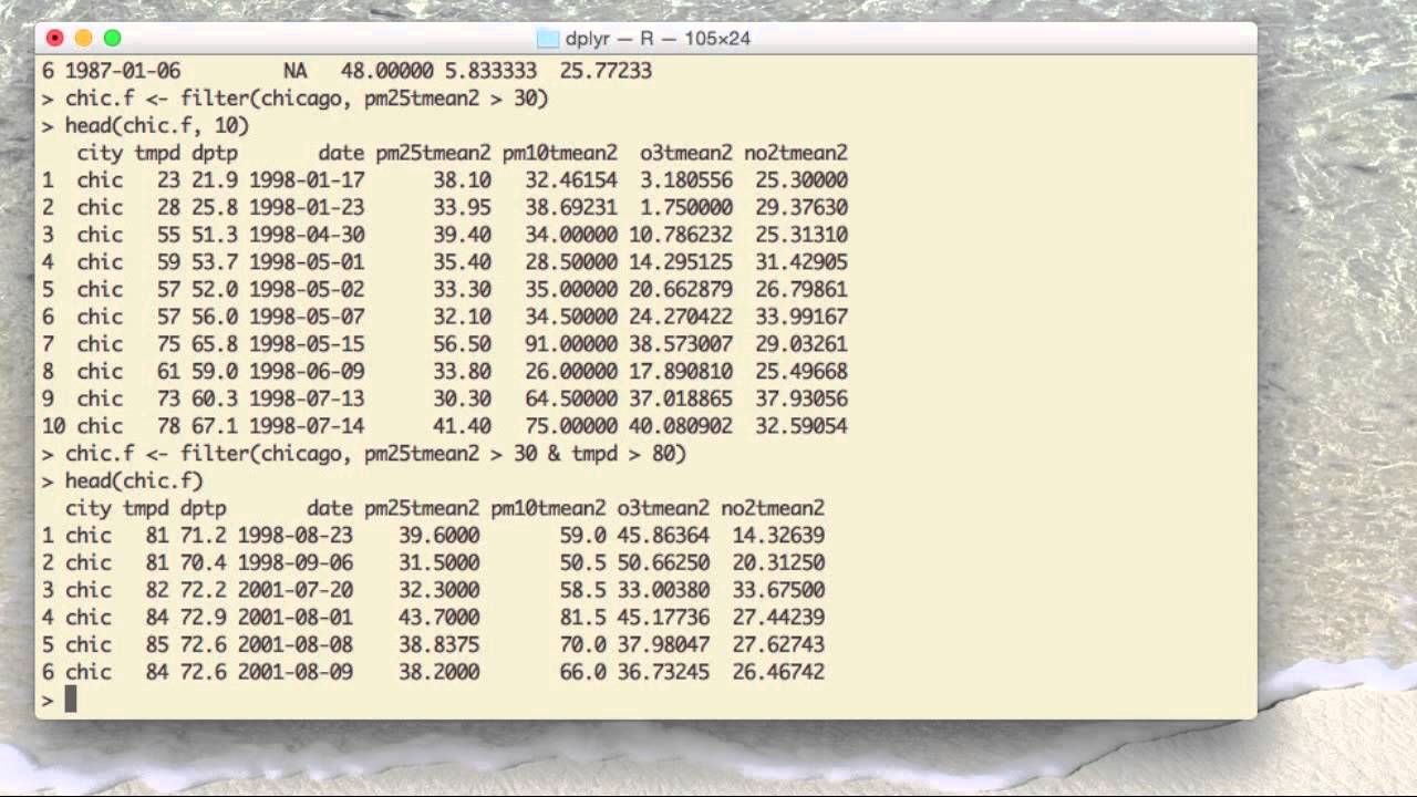 Introduction to the dplyr R package