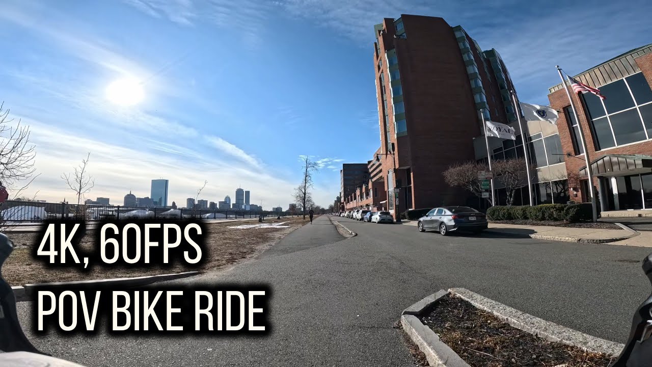 POV Bike Ride | Somerville, Cambridge, Charles River | Boston Area Cycling [4K 60FPS]