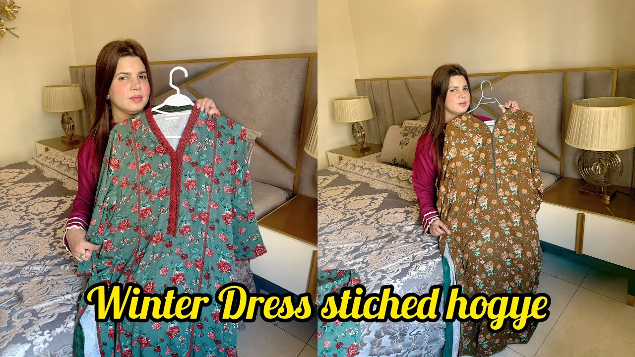 Winter dress stitched hogaye| Dress designing😍