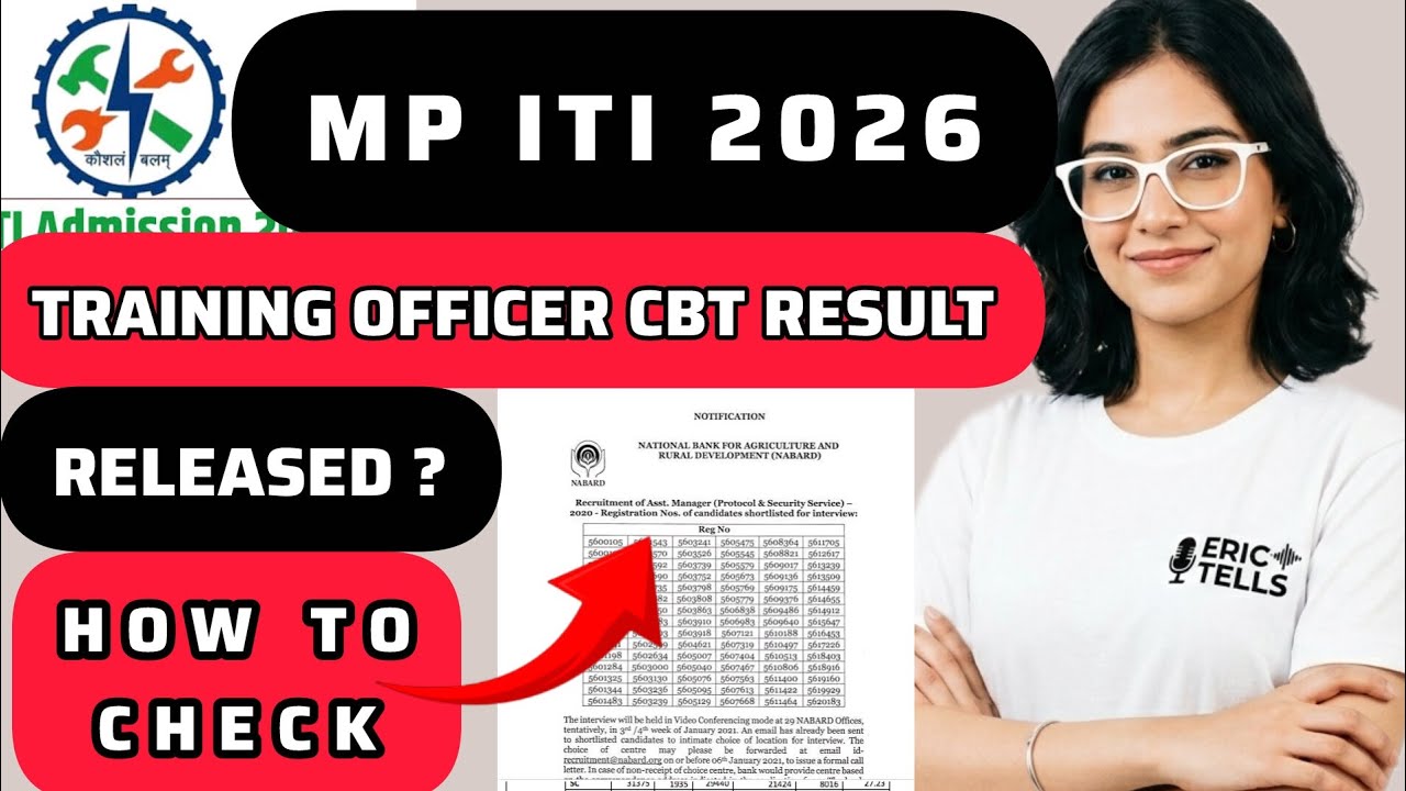 mp iti training officer result 2026 | mp iti training officer cbt result 2026