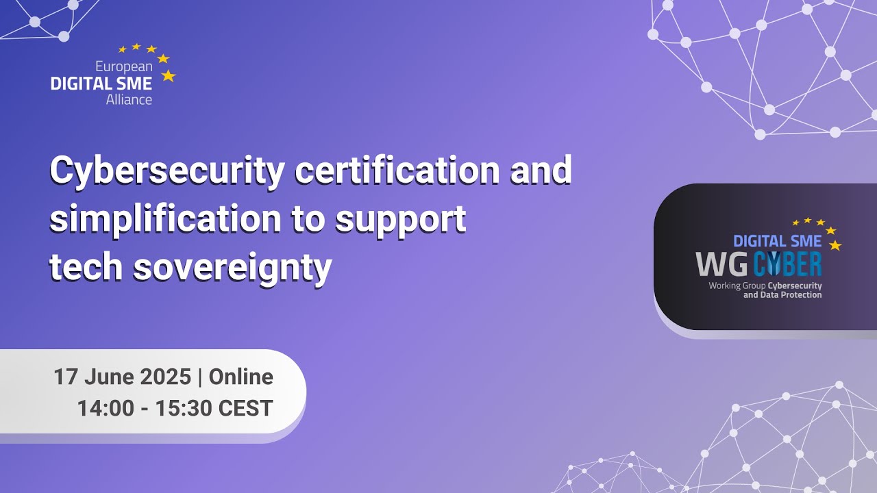 Webinar on 'cybersecurity certification and simplification to support tech sovereignty'