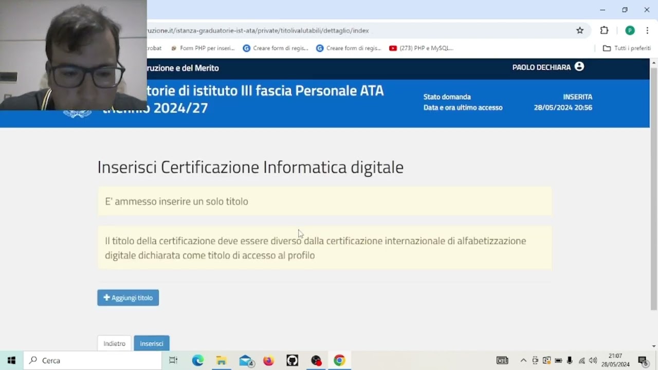 Tutorial domanda III fascia Personale ATA