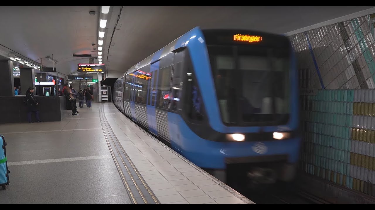 Sweden, Subway night ride from T-Centralen to Slussen