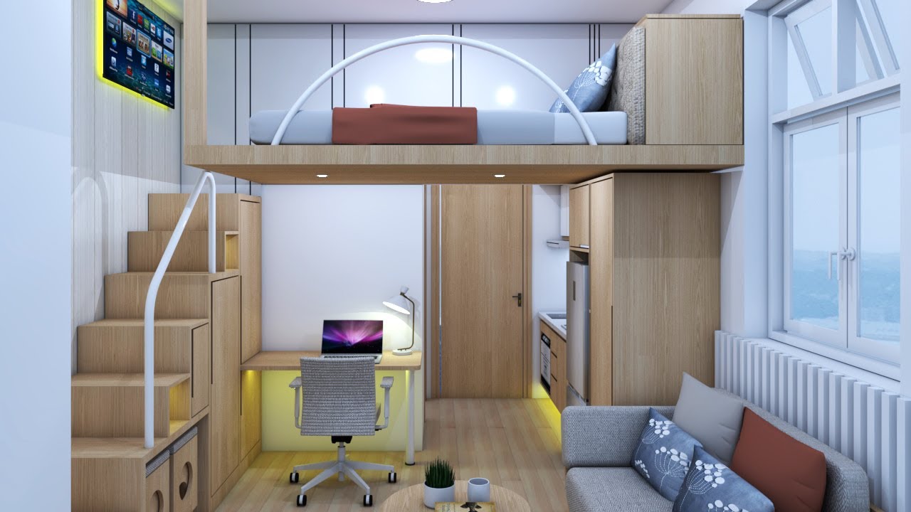MAXIMIZING SPACE IN A TINY APARTMENT 170sqft | 15.8sqm MICRO APARTMENT TOUR | NEVER  TOO SMALL