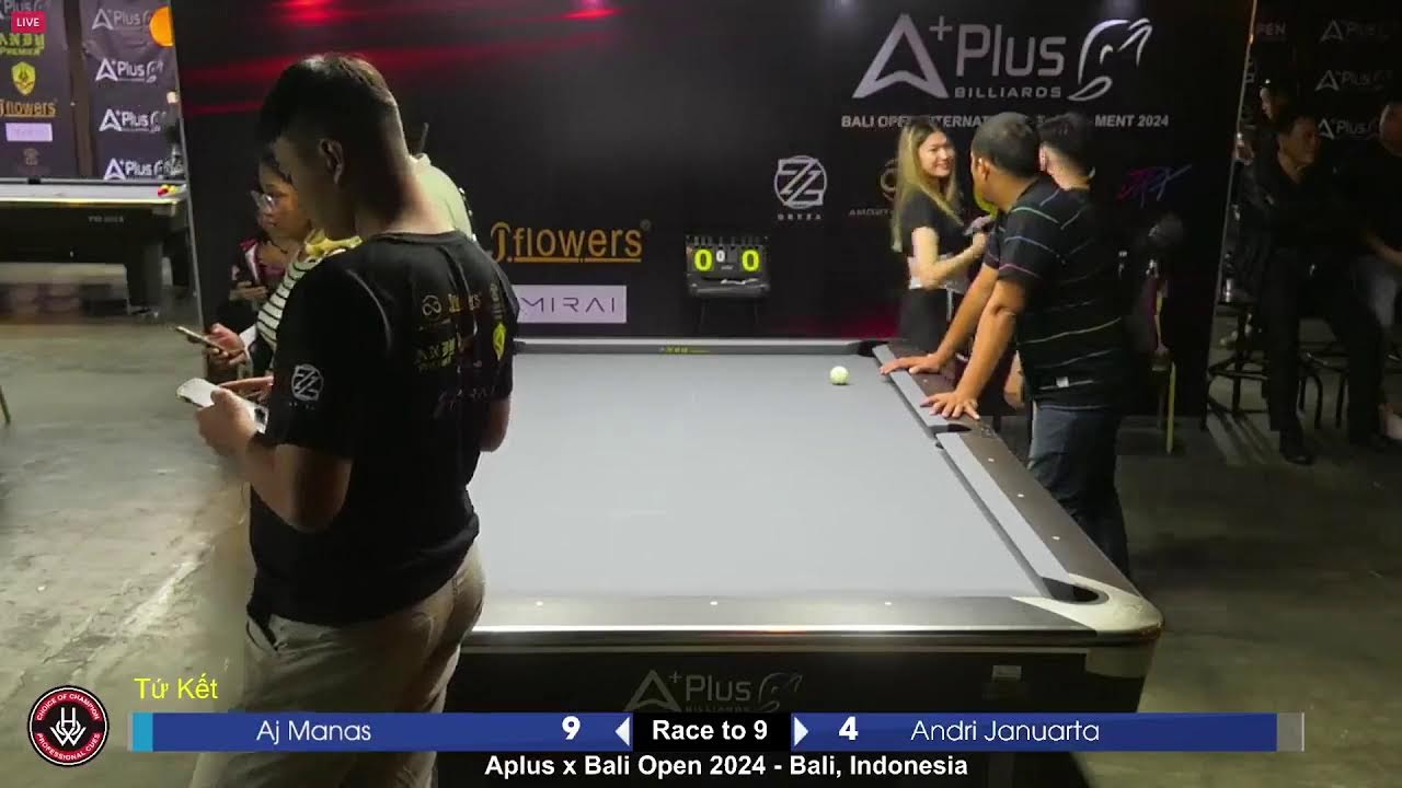 Live: AJ Manas vs Andri Januarta | Race to 9 |  Aplus x Oryza Bali Open 2024