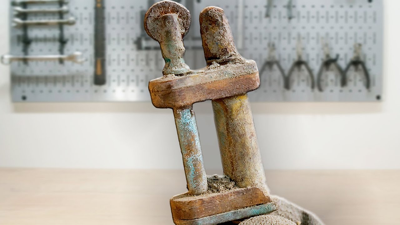 Antique rusty brass Lighter - Restoration with engraving