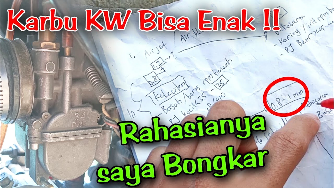 Seting Karburator PWK KW | Perbedaan Lubang Air Jet / Air Bleed Besar dan Kecil